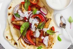 Chicken and Vegetable wrap with Sweet Chilli Spread